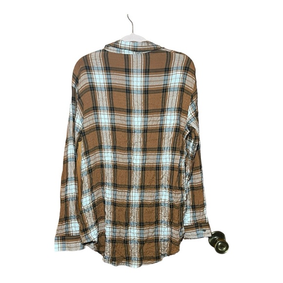 JANE + DELANCEY Oversized Plaid Button Down Top S NWT - Picture 6 of 9